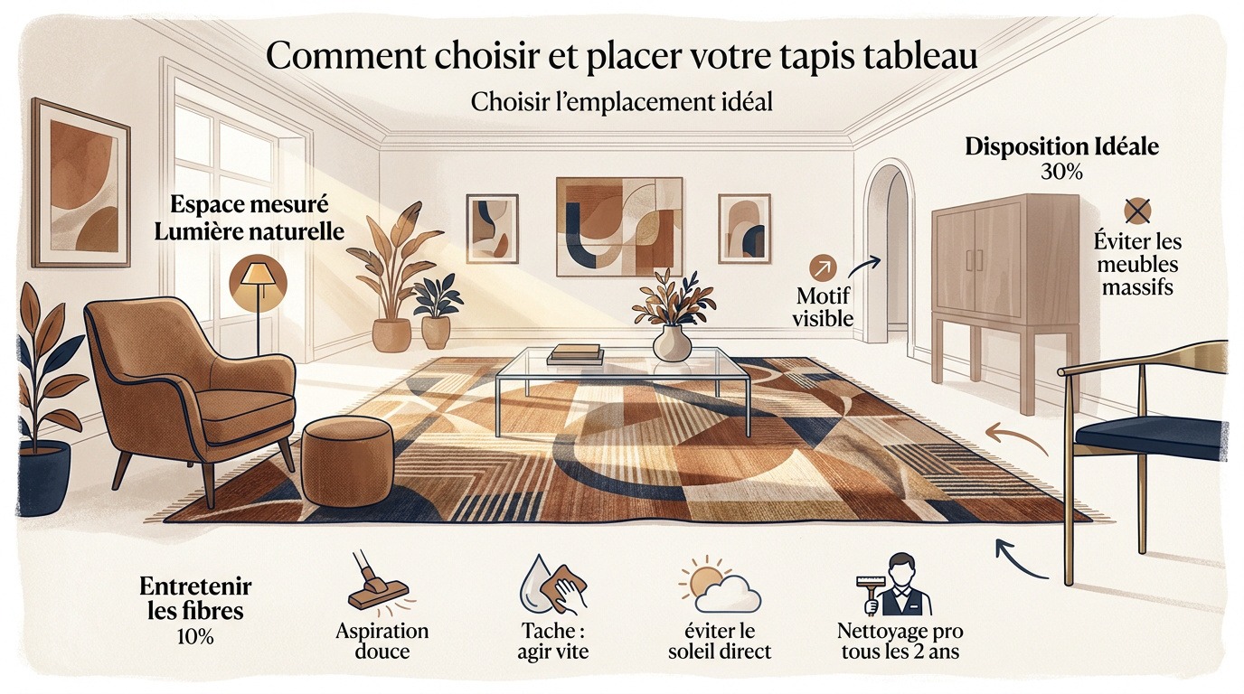 Conseils pour l'emplacement et le nettoyage d'un tapis graphique artistique